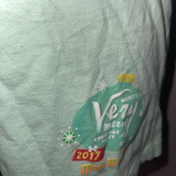 Disney Mickey's Very Merry Christmas Party 2017 Ladies Green Shirt 3X Tee - Picture 7 of 10